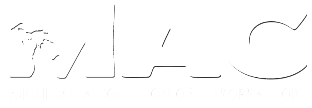 white Michigan Association of Chiropractors logo