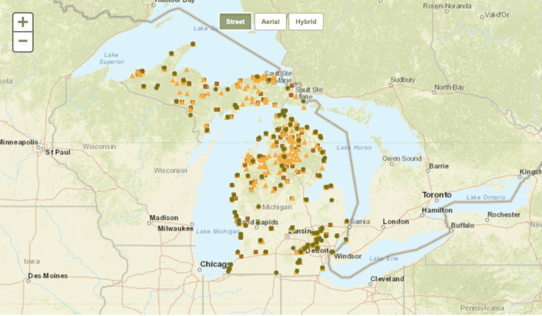 map of hiking trails in Michigan